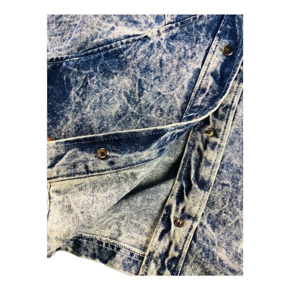 Vintage Tina Woo Acid Wash Oversized Jacket Size S Blue 80s USA Made - Picture 5 of 8